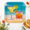 8 Ct. 7.25" Summer Cocktail Square Dessert Plates Beach Theme Disposable Paper Plates